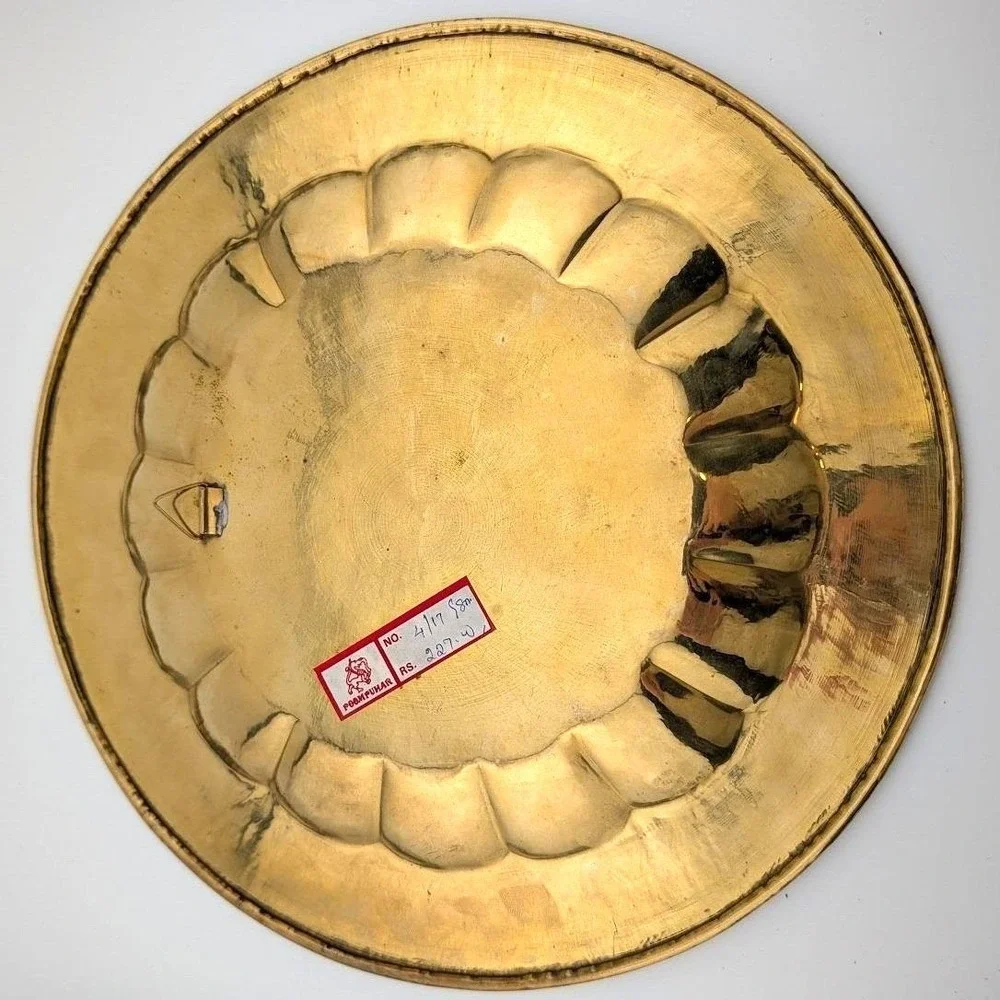 Vintage Brass Peacock Wall Plate 12